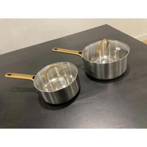 GreenPan Reserve Stainless Steel 2 Qt and 3 Qt Pots with Lids